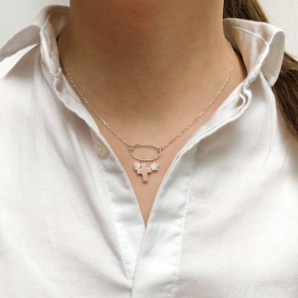 Collier religieux et breloques cathos en nacre et Argent | Sainte Famille – Image 5