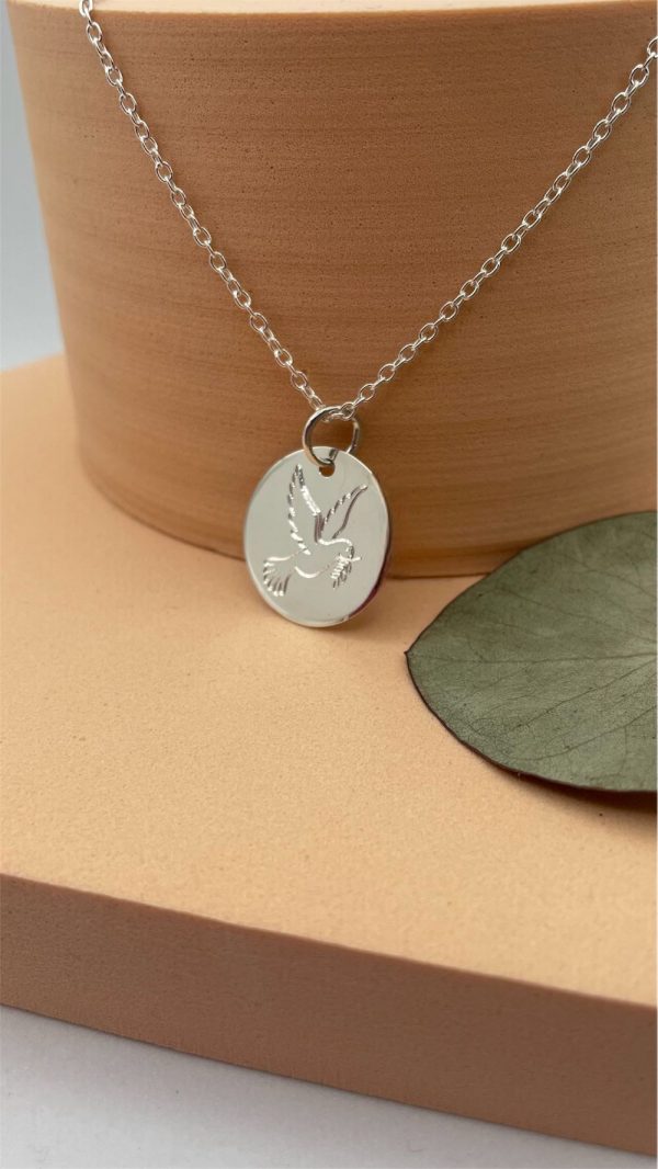 Collier Médaille Plaqué Or ou Argent Colombe | Colombe de la Paix – Image 8