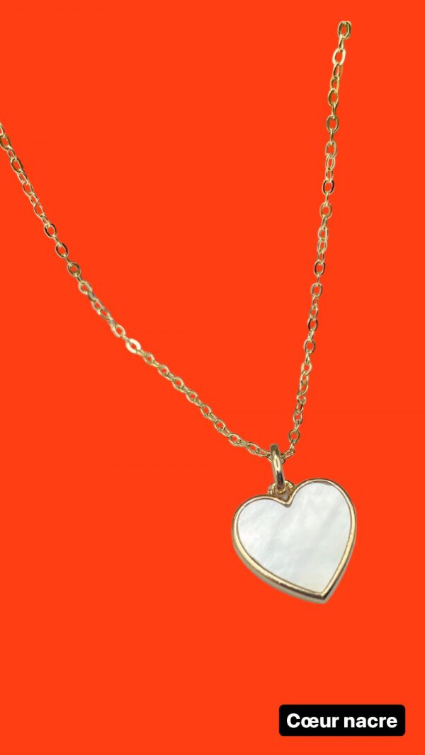 Collier cœur en nacre serti en plaqué or | Bornéo – Image 5