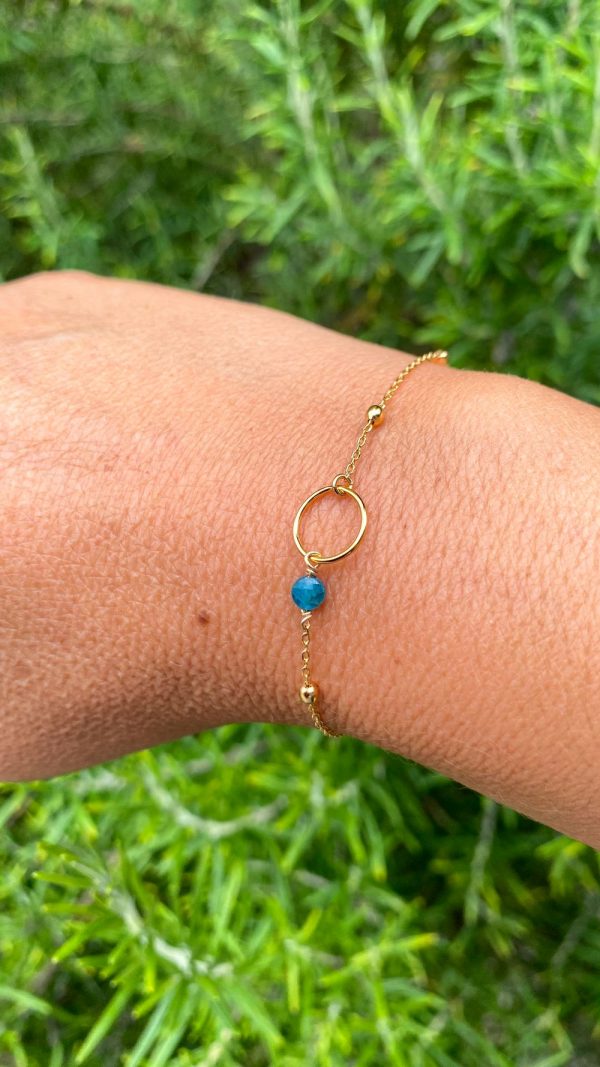 Bracelet chaine perlée plaqué or et pierres naturelles | Crète – Image 12