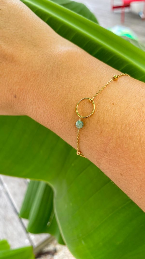 Bracelet chaine perlée plaqué or et pierres naturelles | Crète – Image 10
