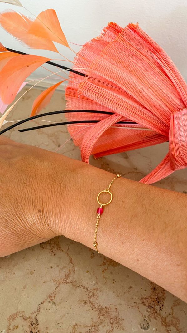 Bracelet chaine perlée plaqué or et pierres naturelles | Crète – Image 8