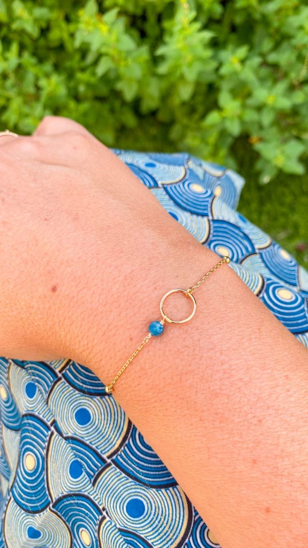 Bracelet chaine perlée plaqué or et pierres naturelles | Crète – Image 11