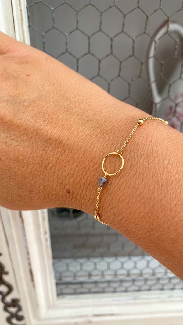Bracelet chaine perlée plaqué or et pierres naturelles | Crète – Image 7