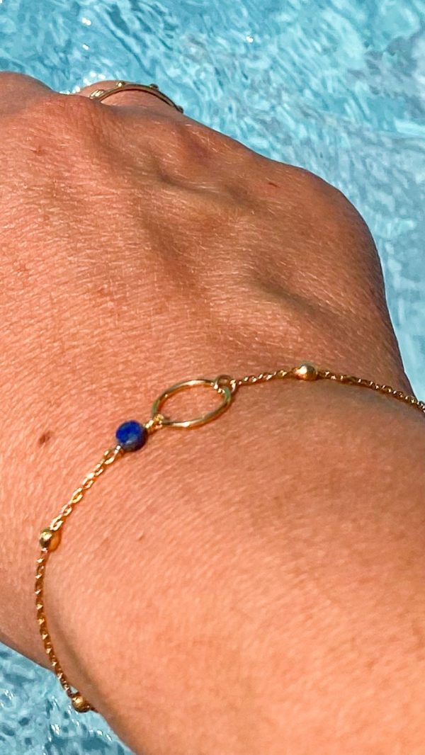 Bracelet chaine perlée plaqué or et pierres naturelles | Crète – Image 2