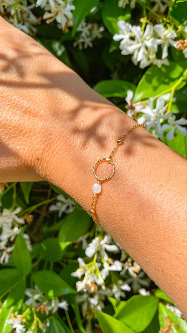 Bracelet chaine perlée plaqué or et pierres naturelles | Crète – Image 4