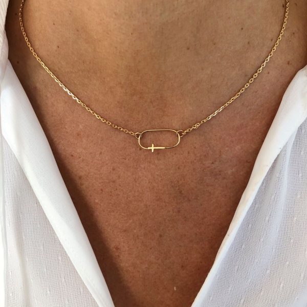 Collier médaille Croix  Plaqué Or | Croix Victorieuse – Image 3