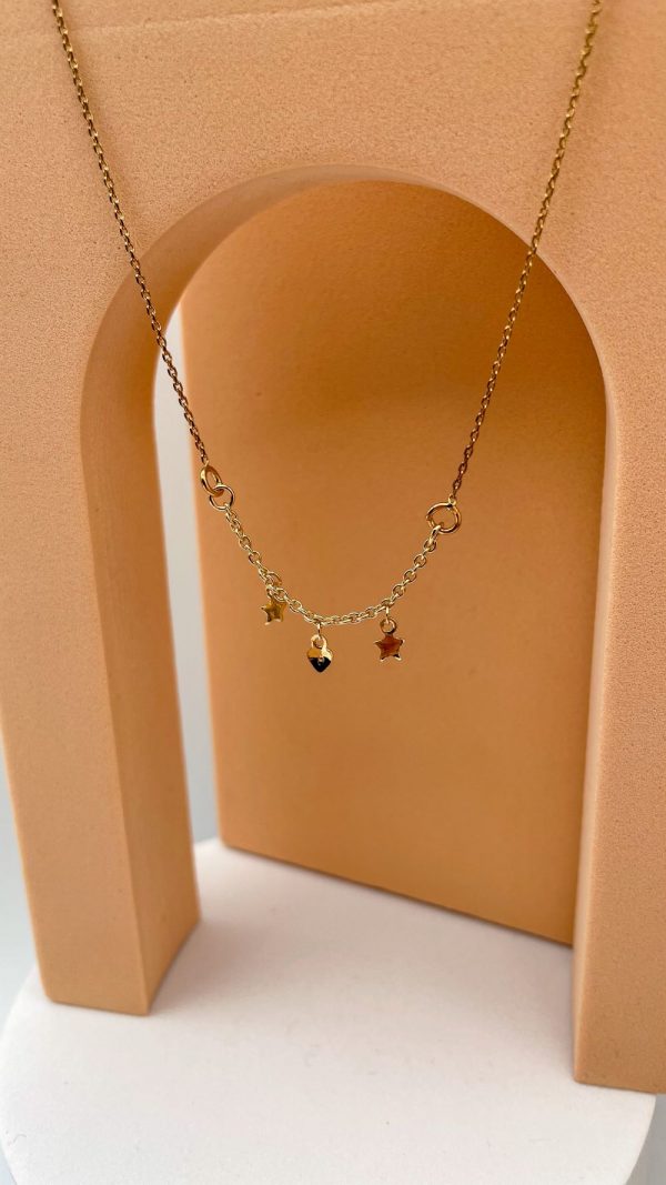 Collier Pluie d'étoiles et cœur en Plaqué Or | Bono – Image 3