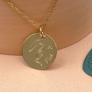Collier médaille Vierge Marie Fiat Argent ou Plaqué Or | Fiat