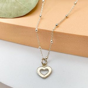 Collier Coeur évidé en Argent | Gavdos