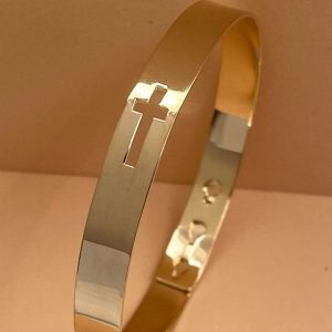 Bracelet Jonc Plaqué Or | Croix de Jésus