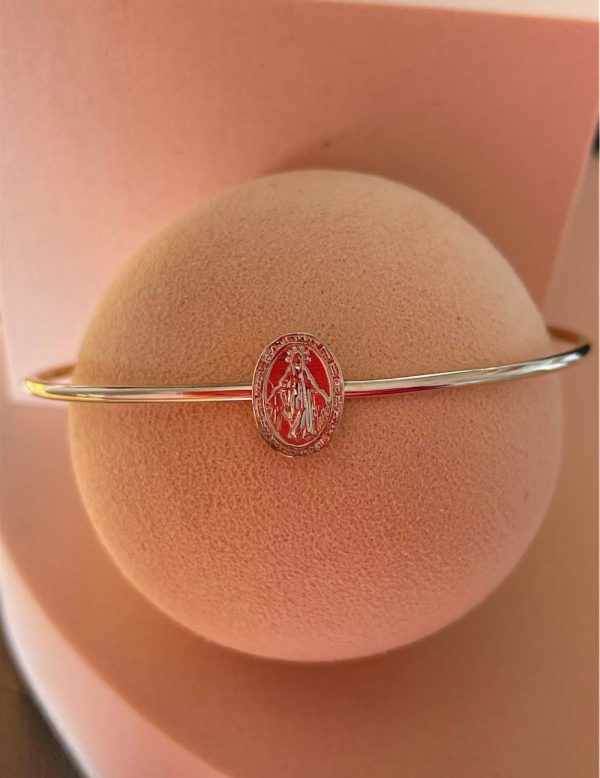 Bracelet Demi-Jonc Plaqué Or | Médaille miraculeuse – Image 4