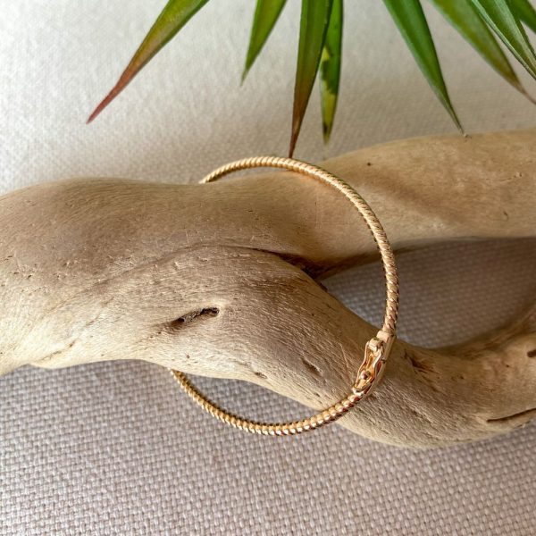 Bracelet jonc ouvrant torsadé en plaqué or | Ré – Image 6
