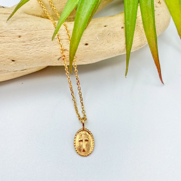 Collier médaille Croix  Plaqué Or | San Marco – Image 4