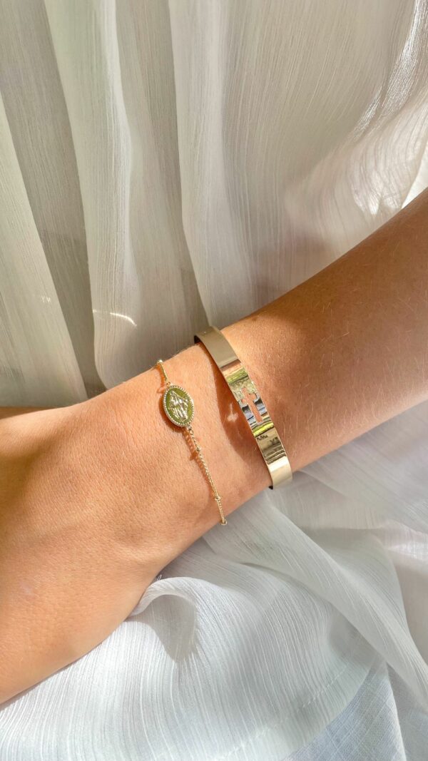 Bracelet Jonc Plaqué Or | Croix de Jésus – Image 3