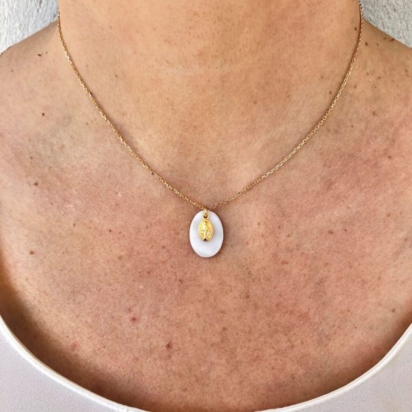 Collier médaille Nacre & Argent ou Plaqué Or | Médaille miraculeuse – Image 3