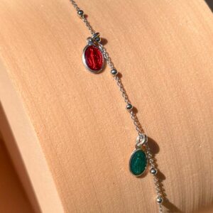 Bracelet argent et médailles miraculeuses colorées | Vierge Marie