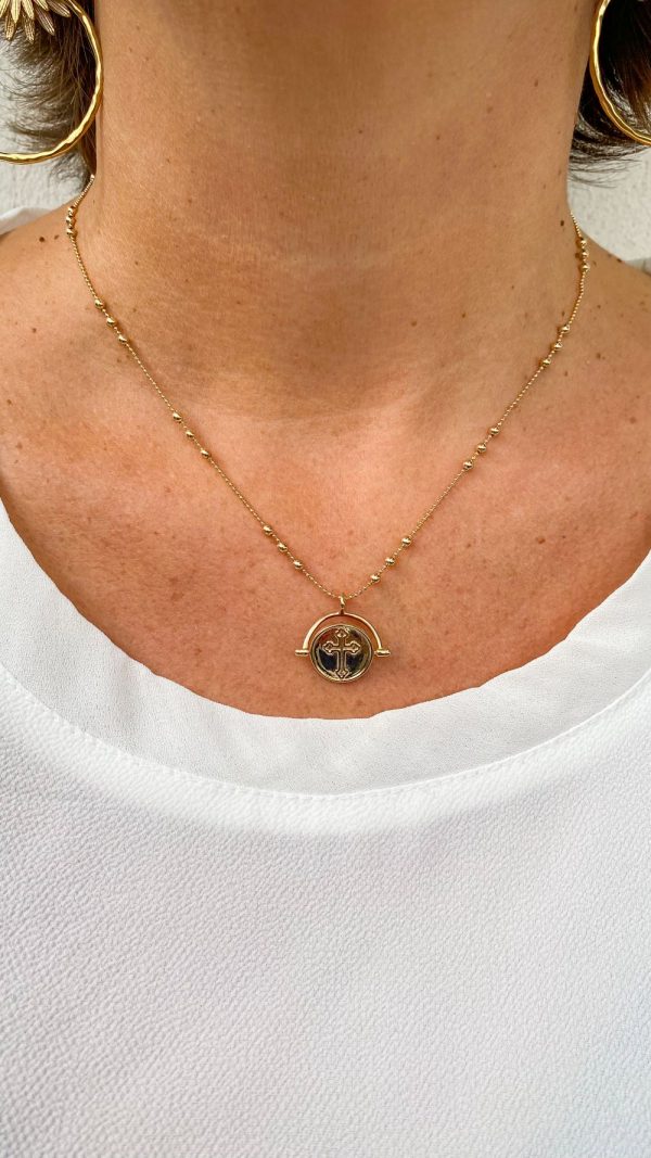 Collier croix médaille réversible en plaqué or | Padre – Image 7