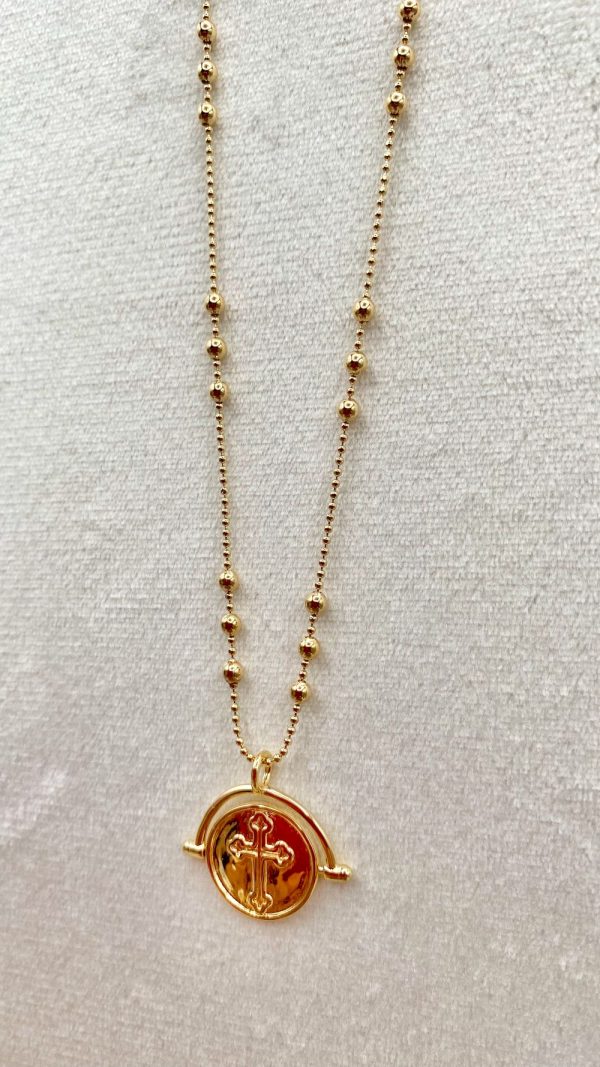 Collier croix médaille réversible en plaqué or | Padre – Image 9