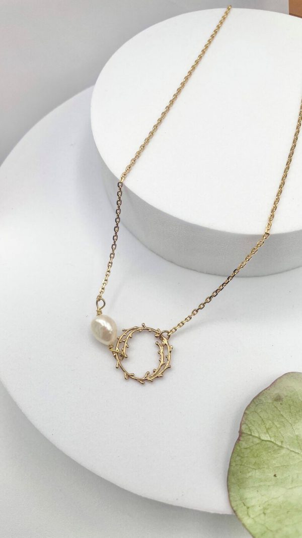 Collier Perle de culture baroque Plaqué Or | Papouasie