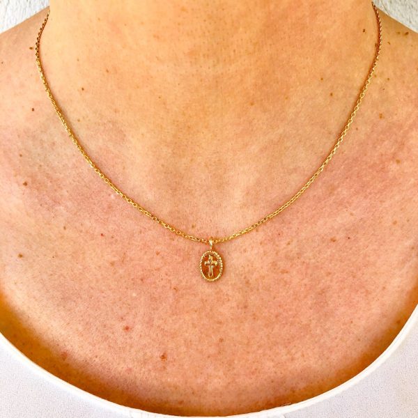 Collier médaille Croix  Plaqué Or | San Marco – Image 2