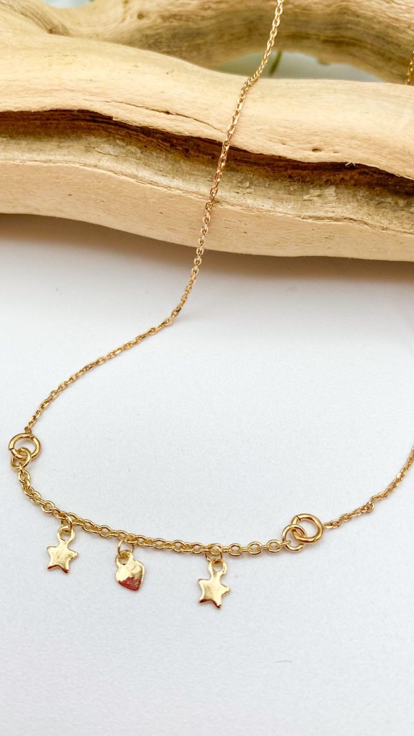 Collier Pluie d'étoiles et cœur en Plaqué Or | Bono – Image 4