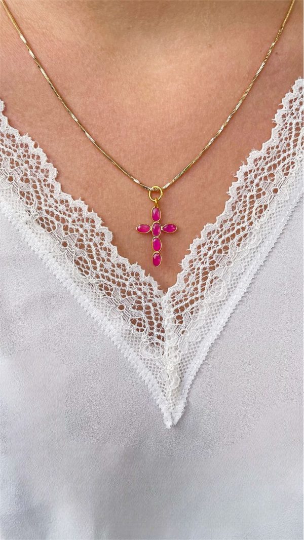 Collier religieux croix et gemmes | Resucito – Image 12