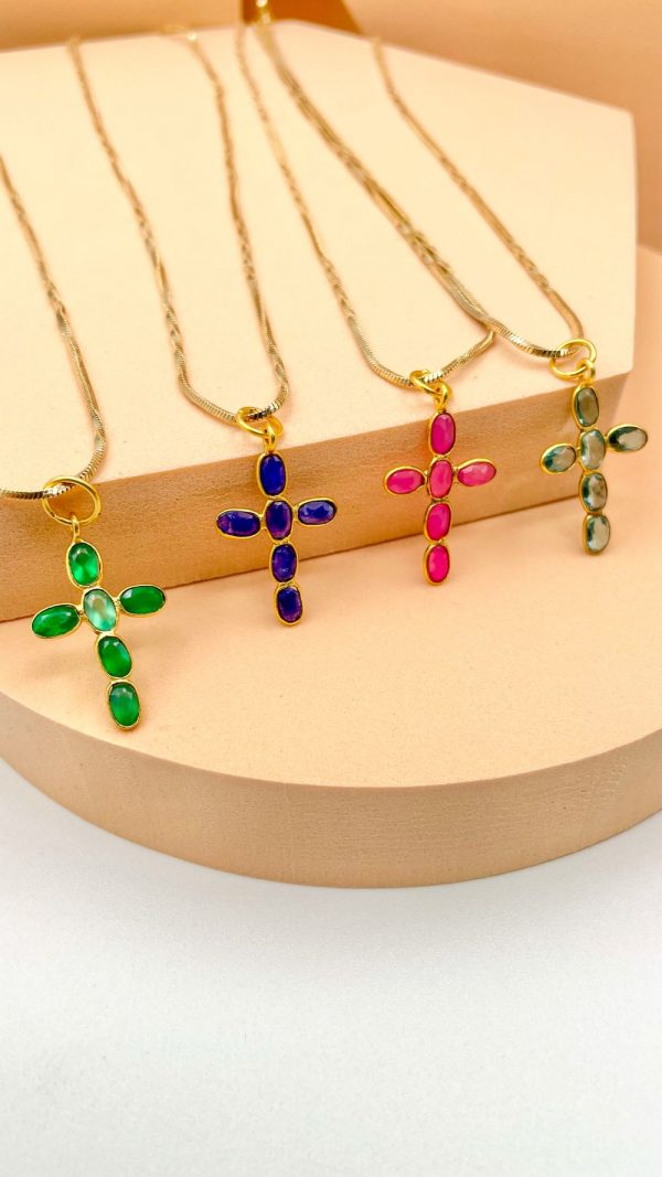 Collier religieux croix et gemmes | Resucito – Image 2