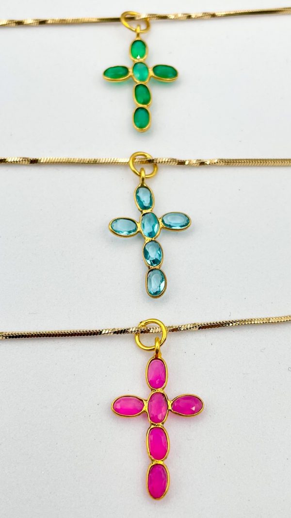 Collier religieux croix et gemmes | Resucito – Image 4