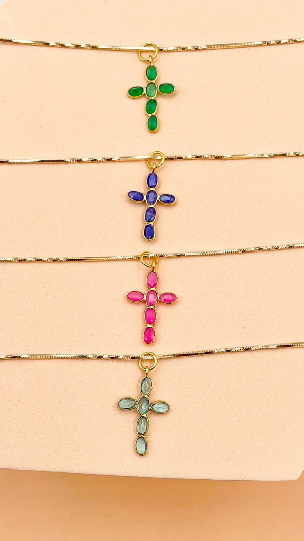 Collier religieux croix et gemmes | Resucito – Image 7