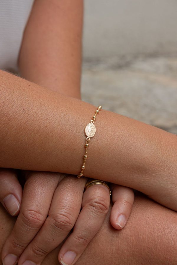 Bracelet dizainier en Plaqué Or | Notre Dame du Rosaire – Image 2