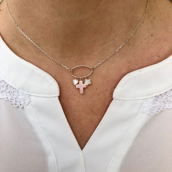 Collier religieux et breloques cathos en nacre et Argent | Sainte Famille – Image 6
