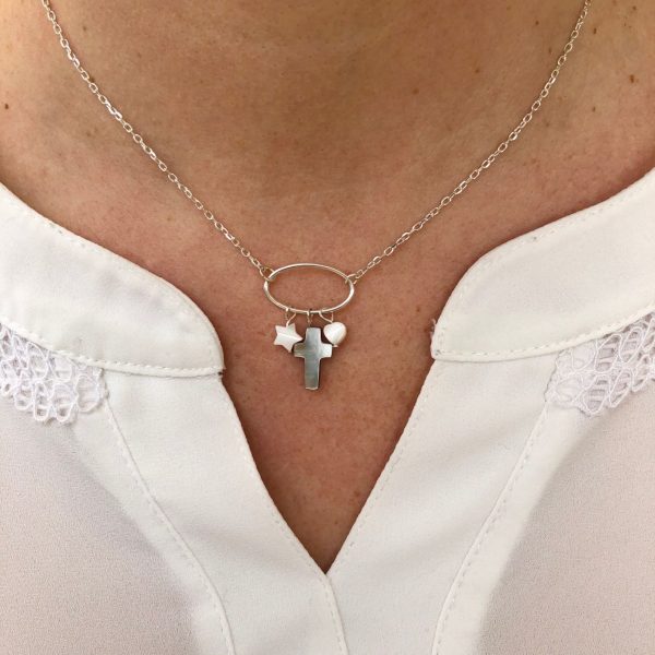 Collier religieux et breloques cathos en nacre et Argent | Sainte Famille – Image 7