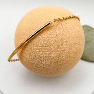 Bracelet fin chaîne et tube Plaqué Or | Satonda