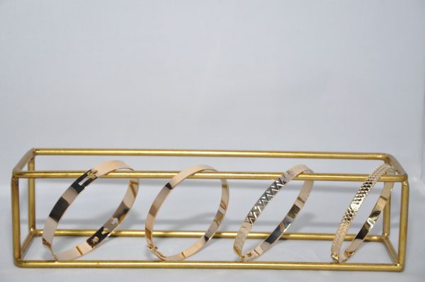 Bracelet jonc rigide en plaqué or lisse – bijou minimaliste pour femme