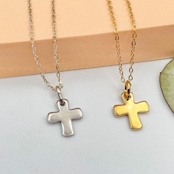 Collier communion fille ou garçon croix en argent ou plaqué or | Saint Jean