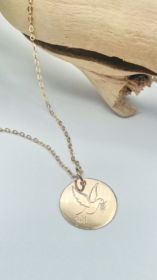 Collier Médaille Plaqué Or ou Argent Colombe | Colombe de la Paix – Image 10