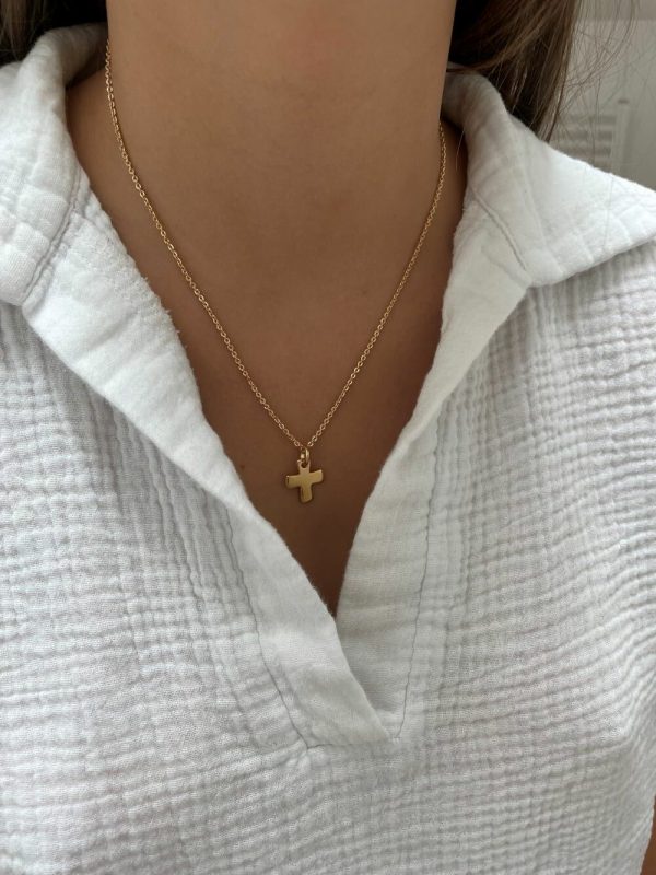 Collier communion fille ou garçon croix en argent ou plaqué or | Saint Jean – Image 3