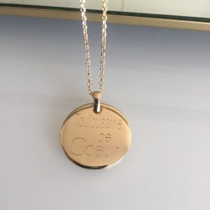 Collier Gravé & Personnalisé Plaqué Or | Toulousaine de Coeur