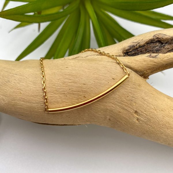 Bracelet fin chaîne et tube Plaqué Or | Satonda – Image 5
