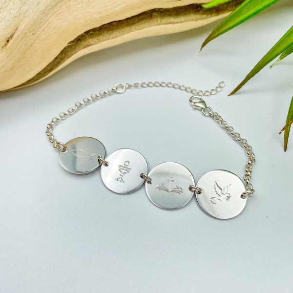 Bracelet religieux personnalisé en argent | Vie de foi