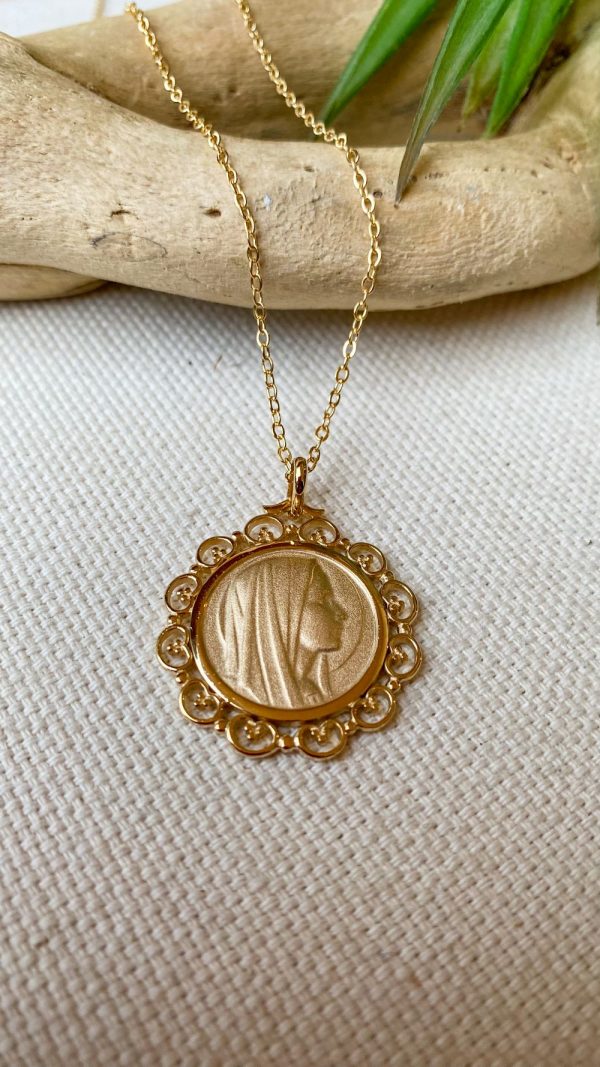 Collier Médaille Vierge Marie au voile | Vierge Marie – Image 7