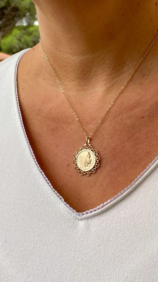 Collier Médaille Vierge Marie au voile | Vierge Marie – Image 6