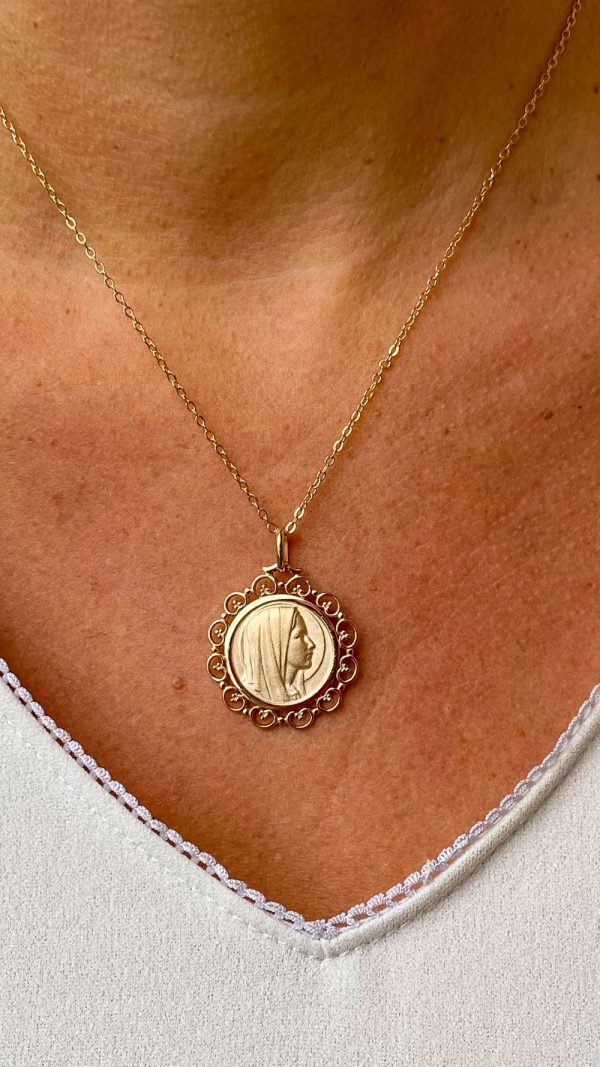 Collier Médaille Vierge Marie au voile | Vierge Marie – Image 4