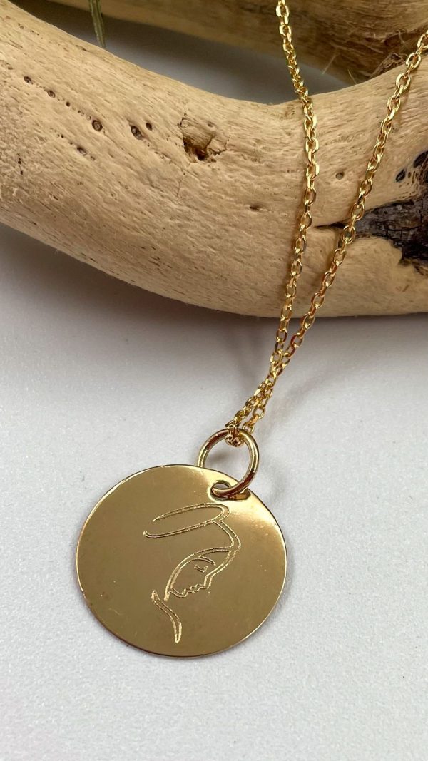 Collier médaille Sainte Vierge Marie Argent ou Plaqué Or | Sainte Vierge Marie au voile – Image 4