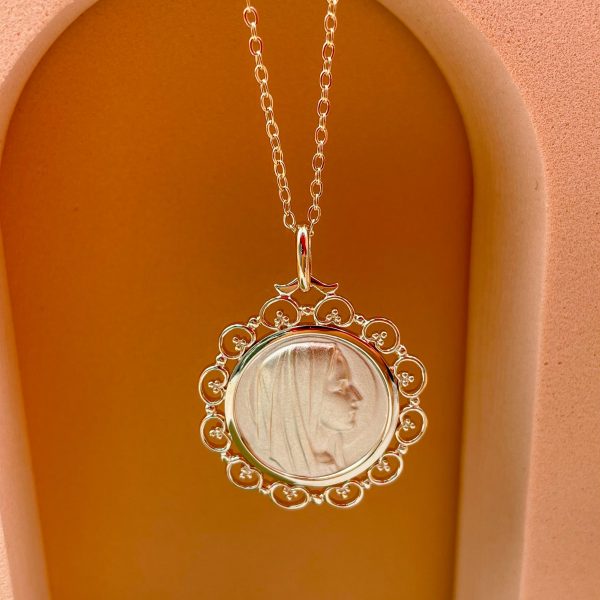 Collier Médaille Vierge Marie au voile | Vierge Marie
