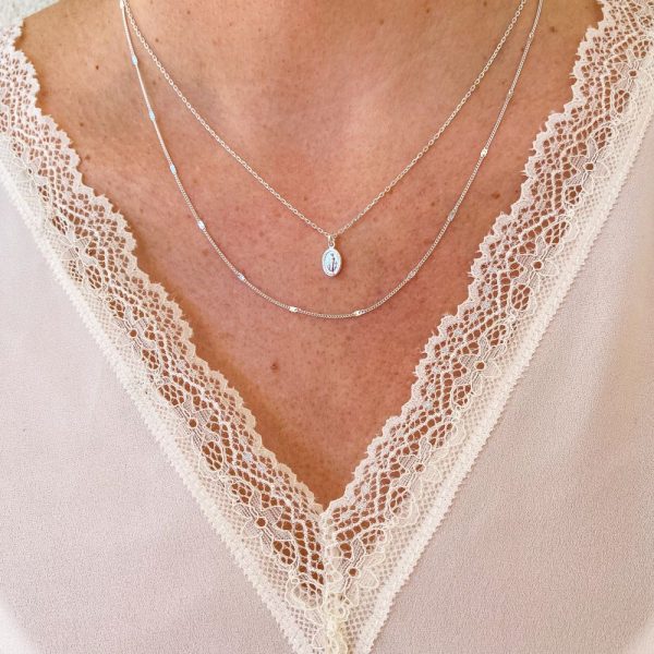 Collier double rang et médaille miraculeuse en Argent | Virgo Maria