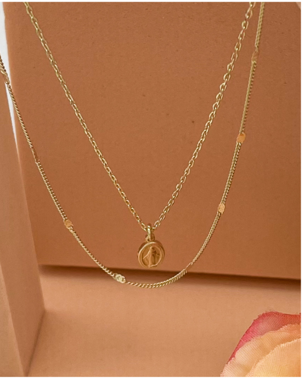 Collier double rang et médaille miraculeuse en Argent | Virgo Maria – Image 2