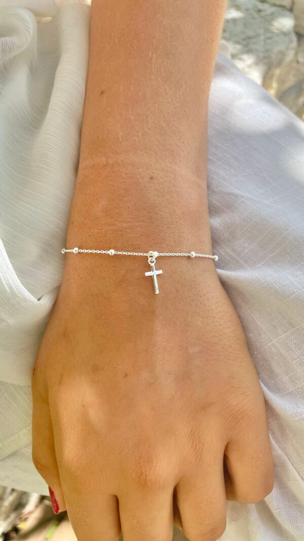 Bracelet Cœur et Croix argent– Bijou religieux | “Jésus t’aime” – Image 7