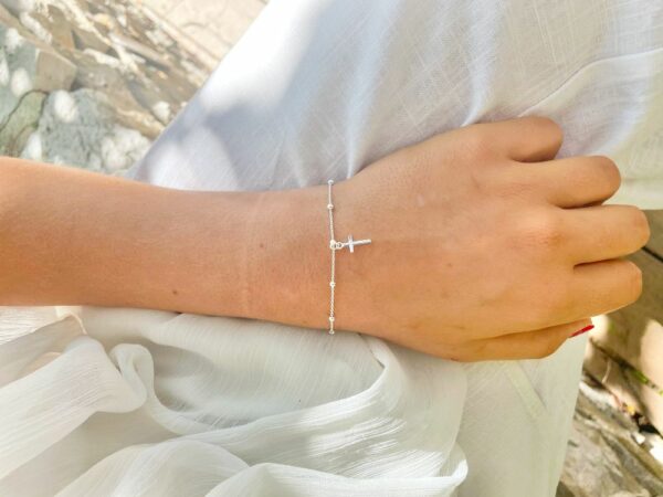 Bracelet Cœur et Croix argent– Bijou religieux | “Jésus t’aime” – Image 9